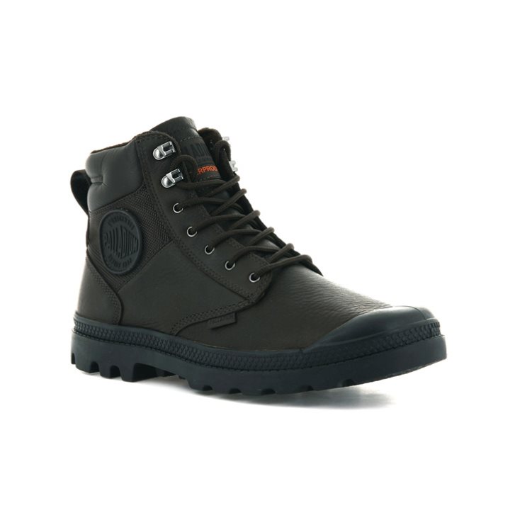 Palladium Pampa Shield WP+ LTH Women's Boots Black | UK E359-TZE